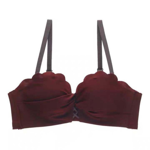 Wireless underwear for women, seamless, beautiful back, small flat chest, push-up, removable shoulder straps to collect side breasts, retro bra set