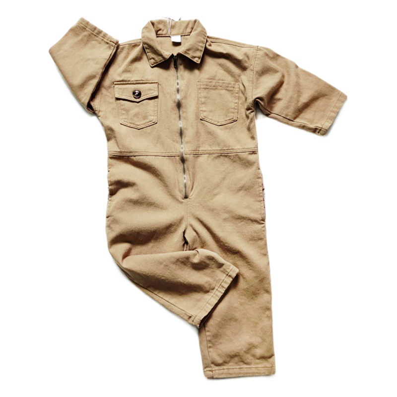 ANKRT Spring Japanese Parent-Child Loose Tooling Zipper Jumpsuit Boys' Jumpsuit Girls' Korean Casual