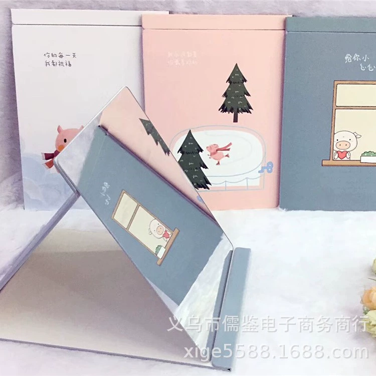 Зеркало без полей в полный экран Зеркало для макияжа мультфильм складное зеркало гребень портативное зеркало мультфильм узор бумажное зеркало большой размер