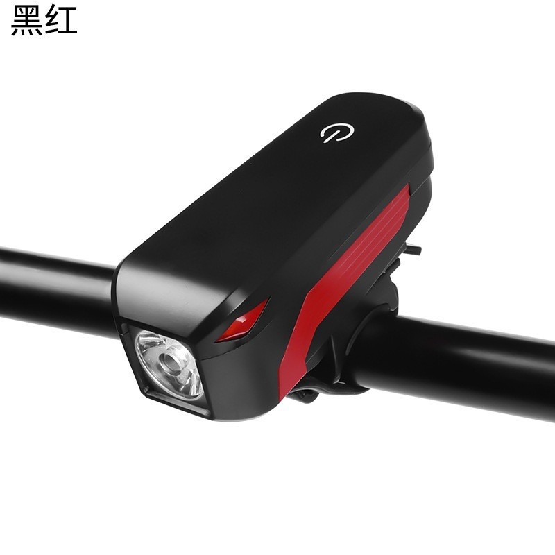 Nuevo 7599 luz de la bicicleta + cuerno de montaña de carga USB brillante luz del cuerno integrado equipo de equitación