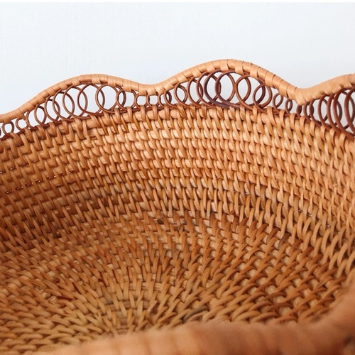 厂家批发越南秋藤编缕空水果篮三件套糖果筐面包馒头筐收纳筐