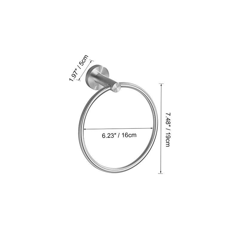Baño transfronterizo Juego de colgantes de oro cepillado de acero inoxidable Barra de toalla Anillo de toalla Soporte de rollo de papel Gancho para ropa Kit de baño