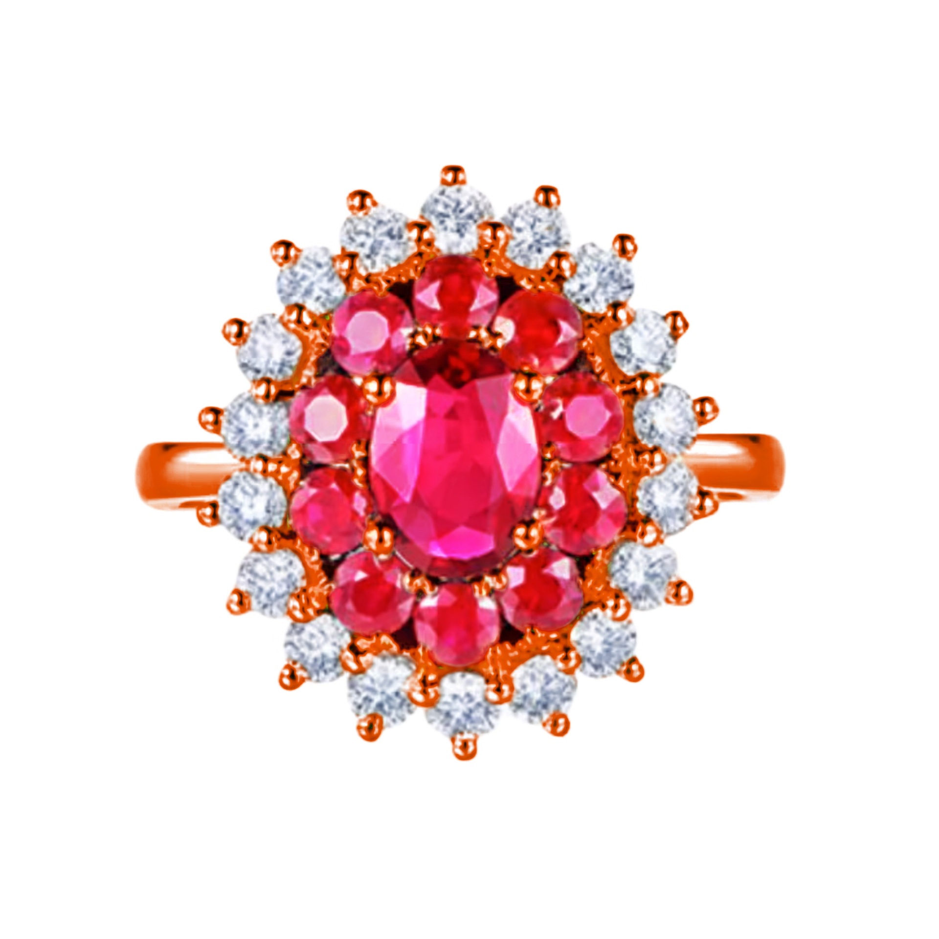 Anillo estilo princesa diana con zafiro joya chapada en oro mujer_voghion.com
