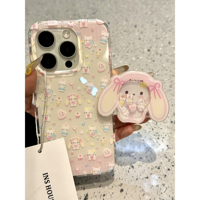 Single Layer Full Screen Rabbit Heart Suitable for Iphone16Promax Apple 15 Mobile Phone Case Iphone14 Female Model 13