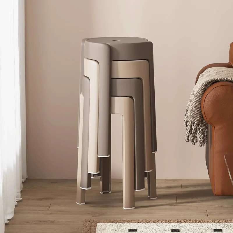 Household Stool Thickened Plastic Stackable Stacking Table Bench Windmill Stool High Round Stool Rubber Stool Simple Chair