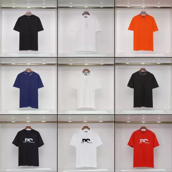 Correct Version Cross-Border T-Shirt Crewneck Short Sleeve Collection Luxury Trend Du Jia Series Pure Cotton Unisex Loose Fit Export Wholesale Supply