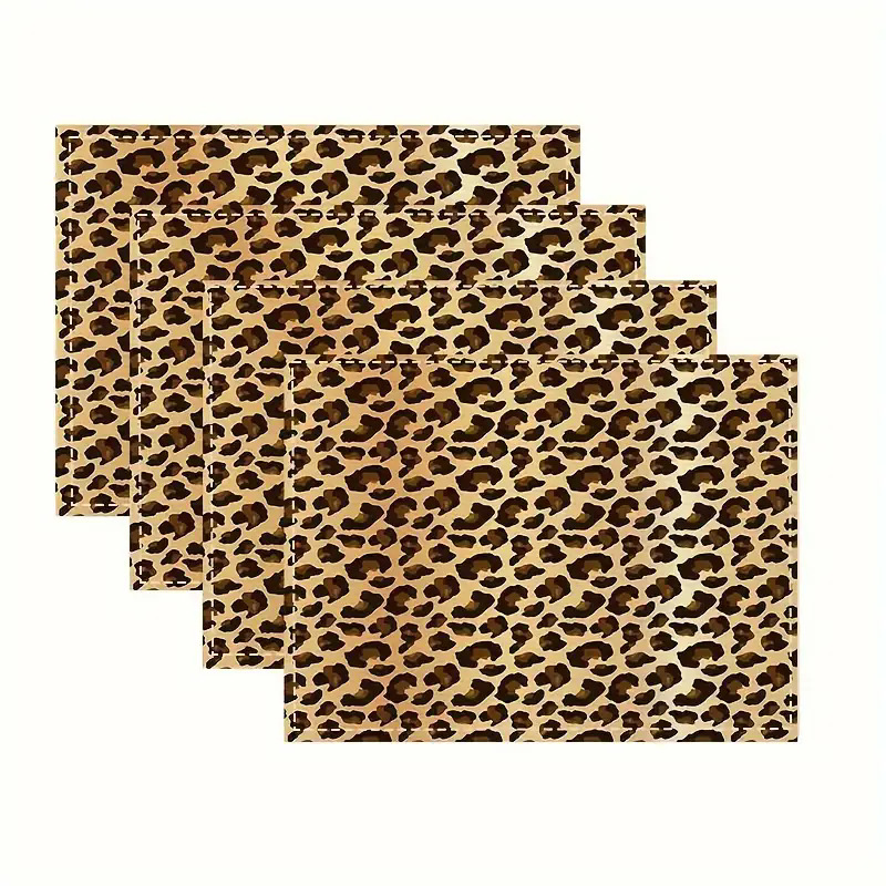 Manteles individuales navideños de lino estampado, decoración de mesa resistente al calor