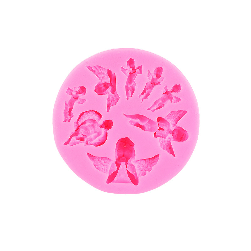 Ángel sirena comida y juego pastel año tras año bebé troyano decorativo pastel de hornear molde de silicona líquida