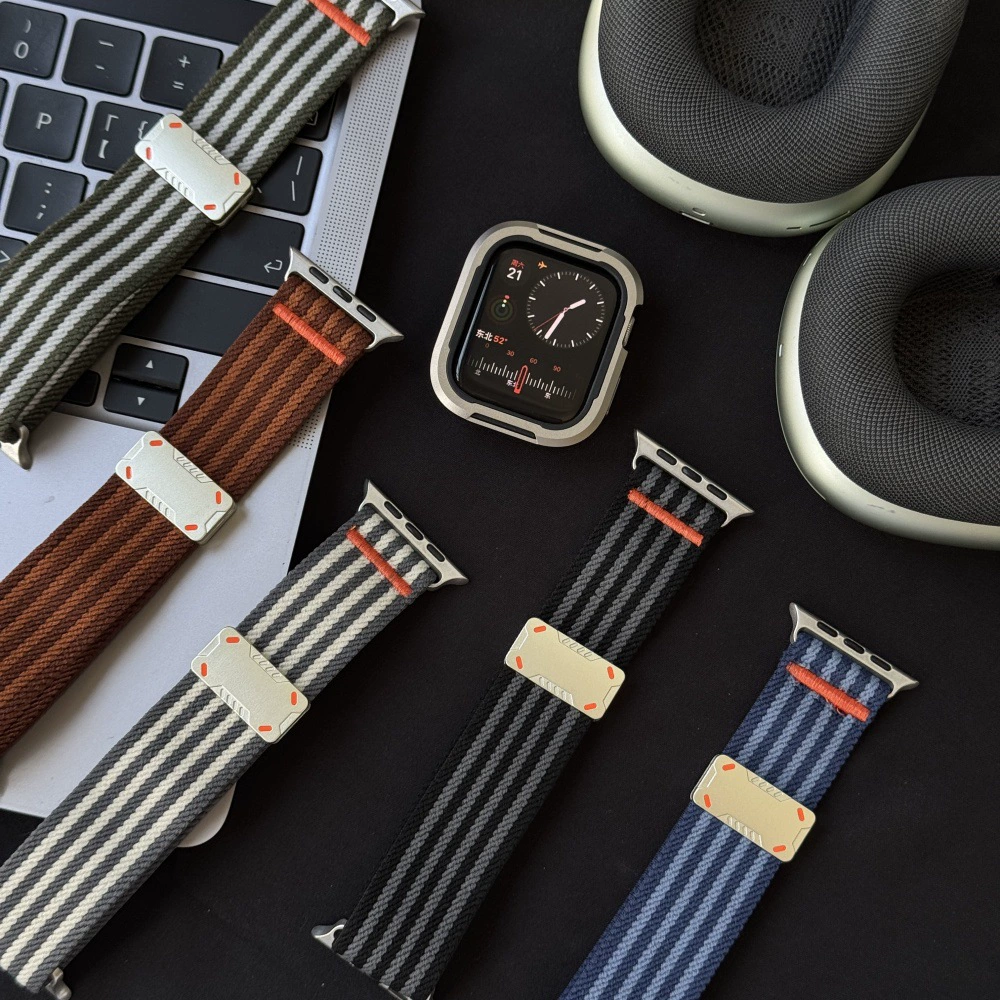 Подходит для Apple Watch 678910, механическая рабочая одежда, ремешок с магнитной пряжкой, чехол из алюминиевого сплава из ТПУ, браслет iWatch