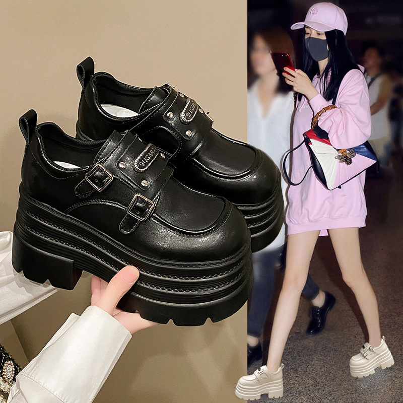 Retro Black British Style Thick-Soled Small Leather Shoes for Women 2025 New Spring & Fall with Skirts Versatile Mary Jane Shoes