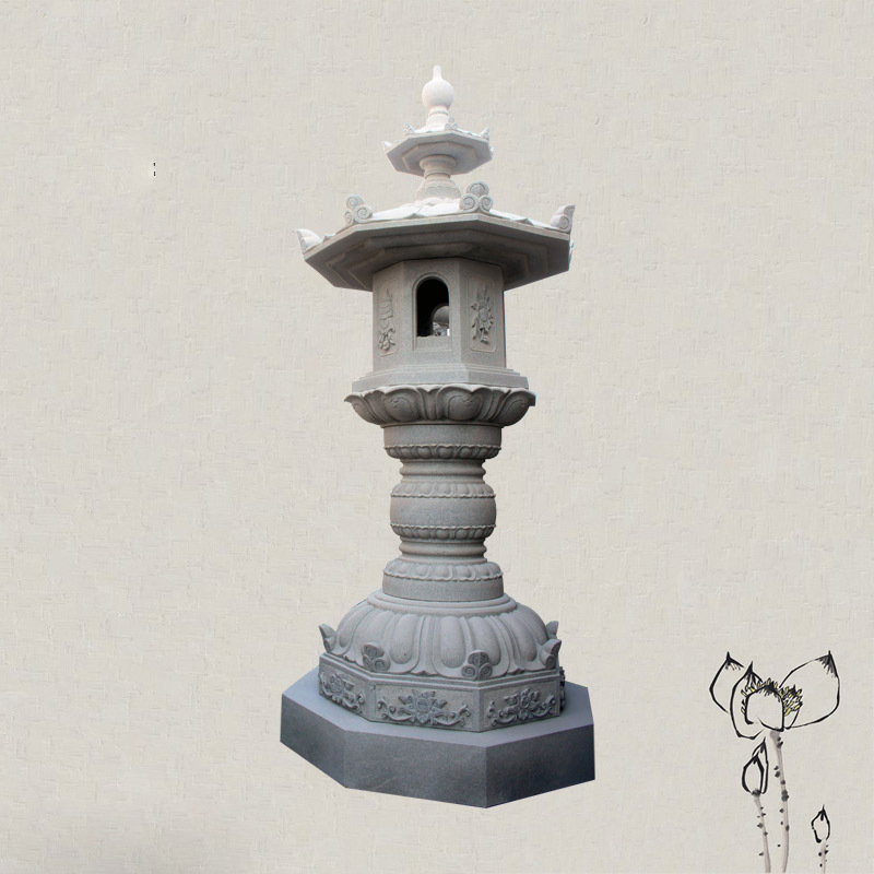 Fujian Marble stone carving Rock Lighthouse Villa courtyard Decoration solar energy Stone lantern style