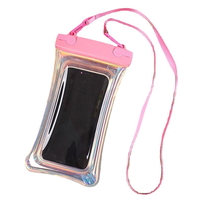 Floating laser mobile phone waterproof bag touch screen swimming water park drifting transparent mobile phone waterproof cover with airbag