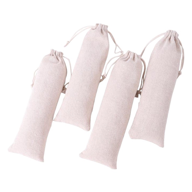 Fábrica en stock portátil de acero inoxidable paja bolsa de embalaje vajilla portátil cuchara palillos cordón bolsa de cordón al por mayor