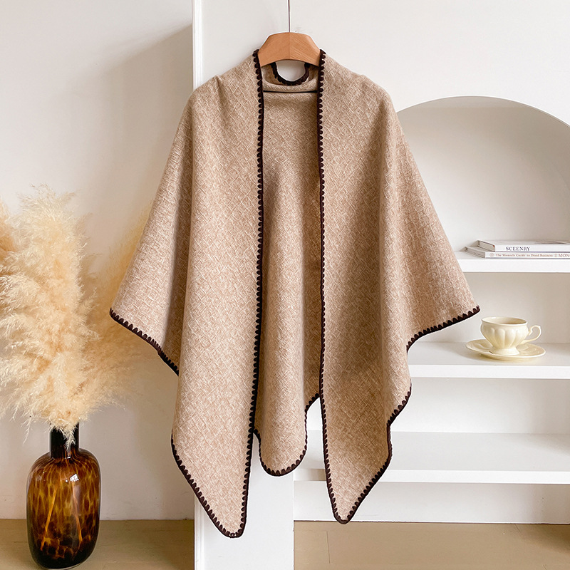 Bufanda Triangular de Lana Estilo Casual 2025 para Mujer, Calentador de Cuello para Otoño e Invierno, Chal Grande de Color Sólido para Habitaciones con Aire Acondicionado.