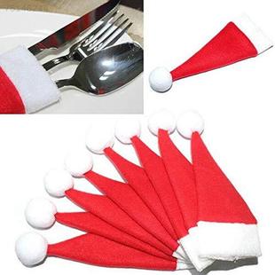 Christmas decorations Christmas hat mini brushed hat Christmas knife and fork set Christmas table decoration knife and fork set