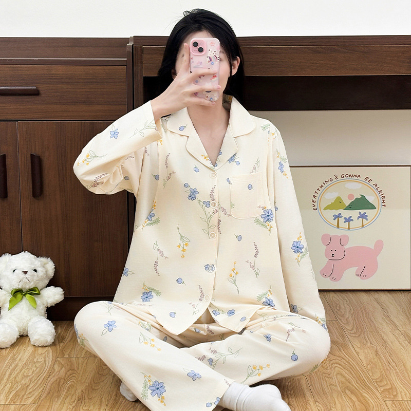 A형 신상 면 산후복 느슨한 순면 수유복 여성 봄 여름 옷 산후 수유복 임산부 정장