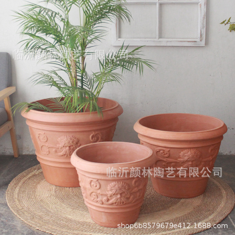 Grandes macetas de cerámica gran maceta de cerámica roja gran maceta de árboles gran maceta de cerámica paisaje gran maceta de cerámica roja comercio exterior gran maceta de lavabo rojo gran