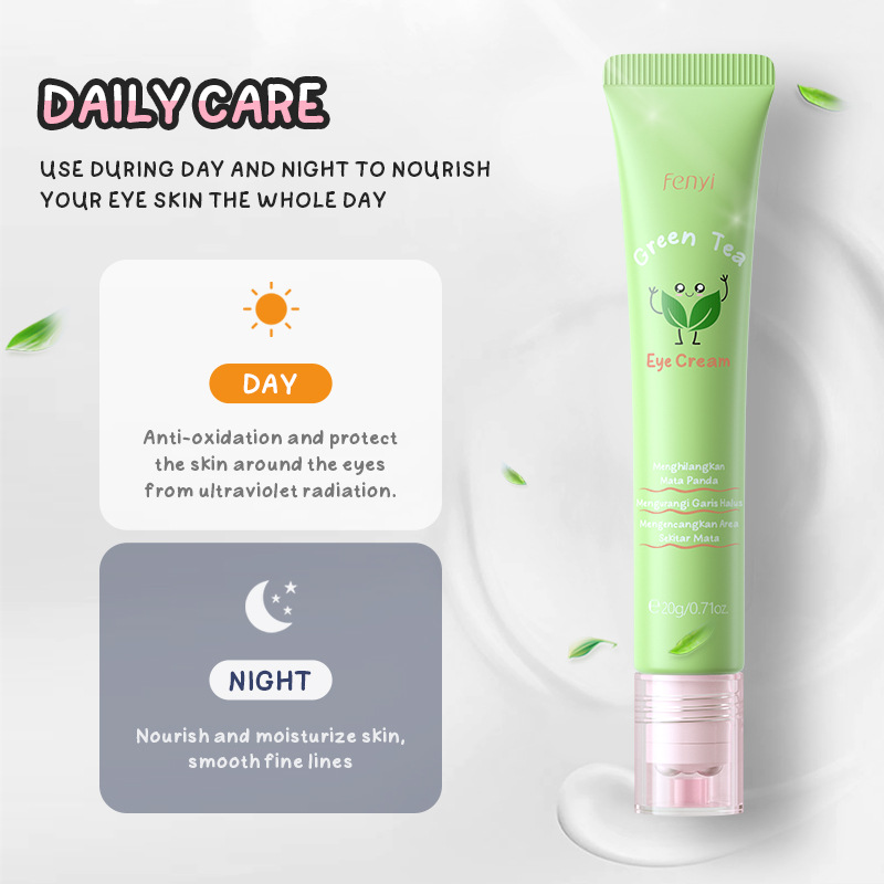 Cross - Border Fenyi Fenyi Green Tea Eye crema 20G versión Indonesia hidratación, humedad y mejora de la bolsa de ojos fabricante spot