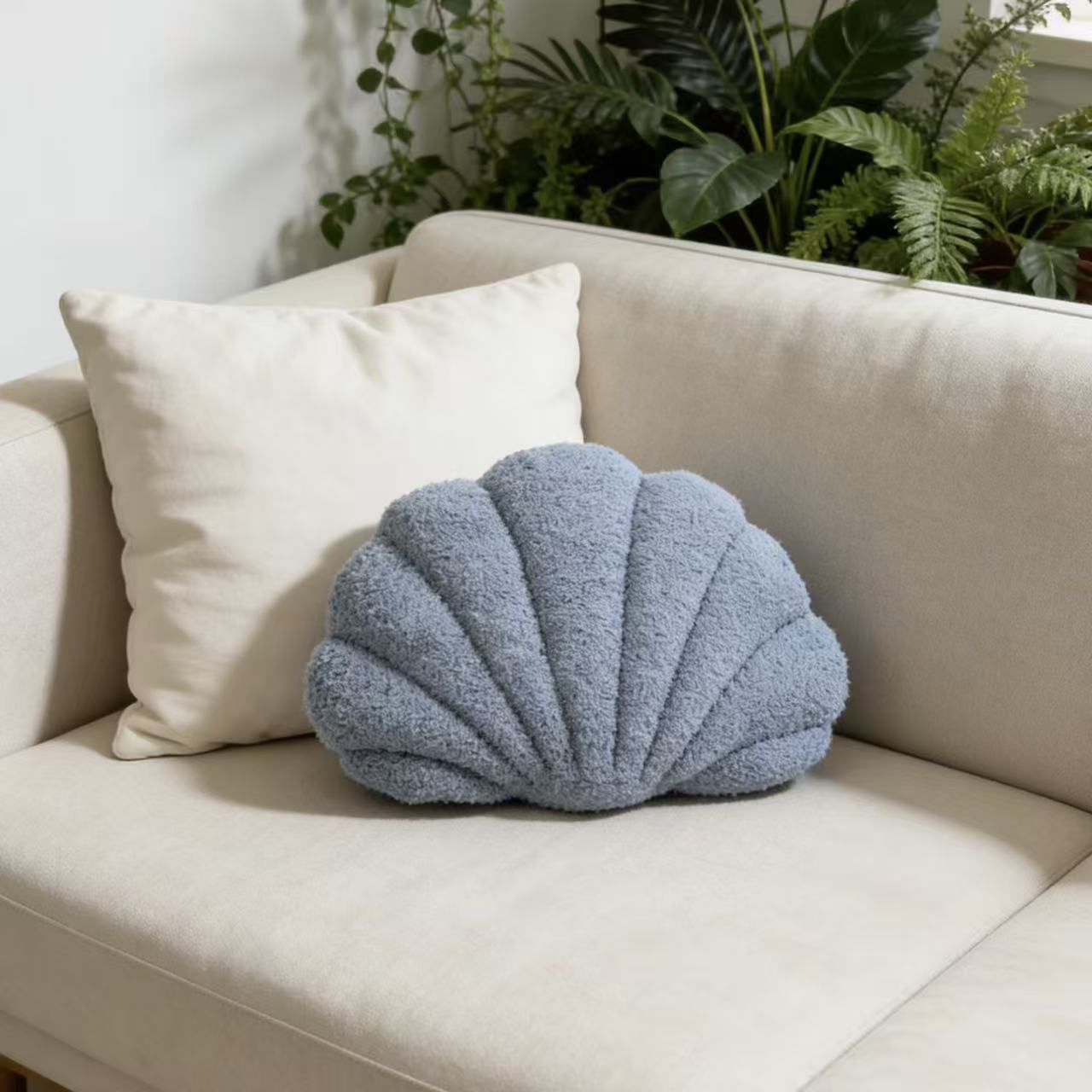 Zhang Yixing's Same Style Plush Shell-Shaped Pillow for Home Aquarium Decoration, Sofa Office Marine Animal Pillow