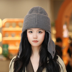 韩版纯色少女护耳针织帽子冬天加厚保暖卷边套头帽毛线帽秋冬百搭