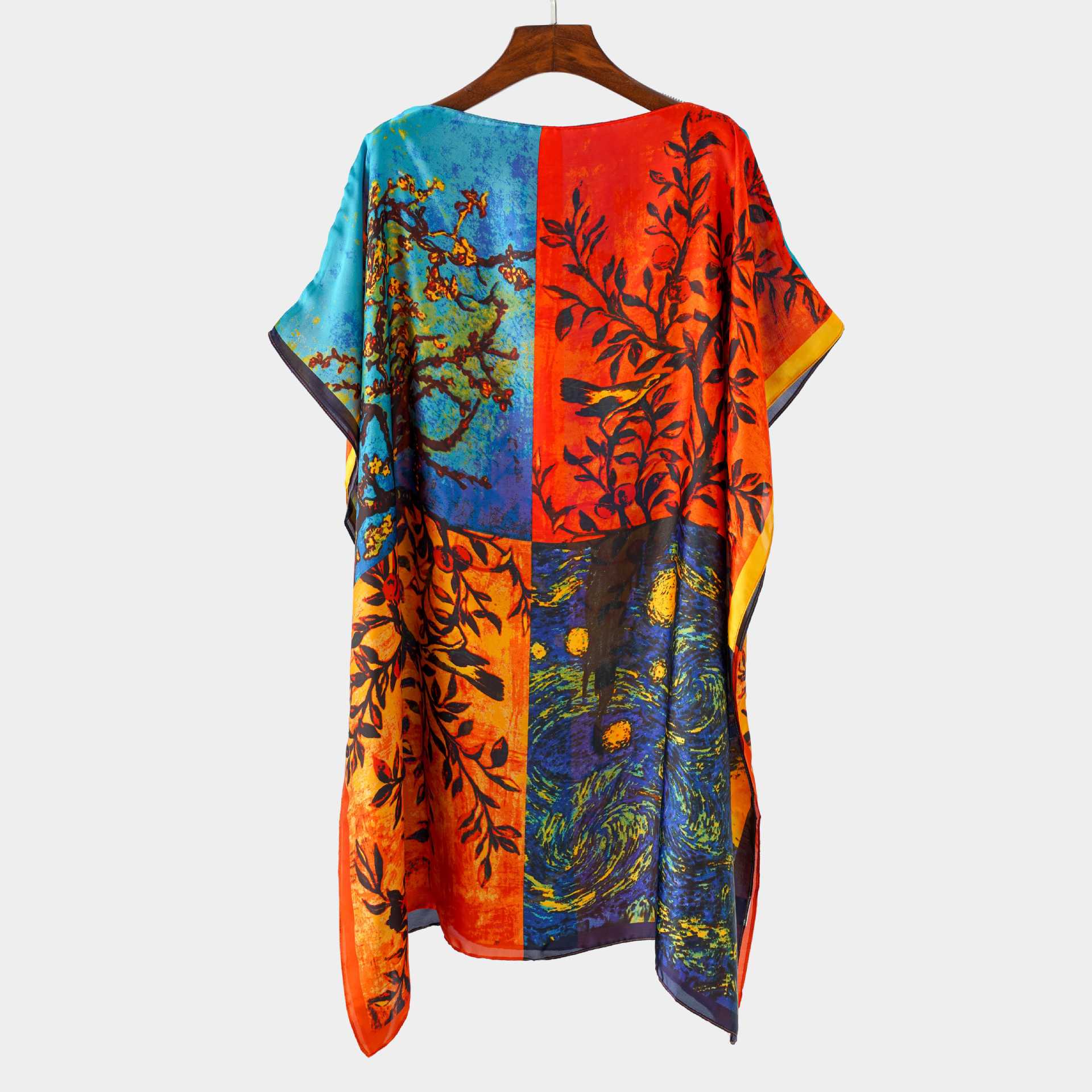 2026 explosión de ropa de moda europea y americana bikini playa blusa multicolor graffiti falda protectora solar chal