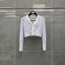 潮流TB夏季款女款波点短款高腰漏脐三扣针织开衫外套时尚休闲百搭