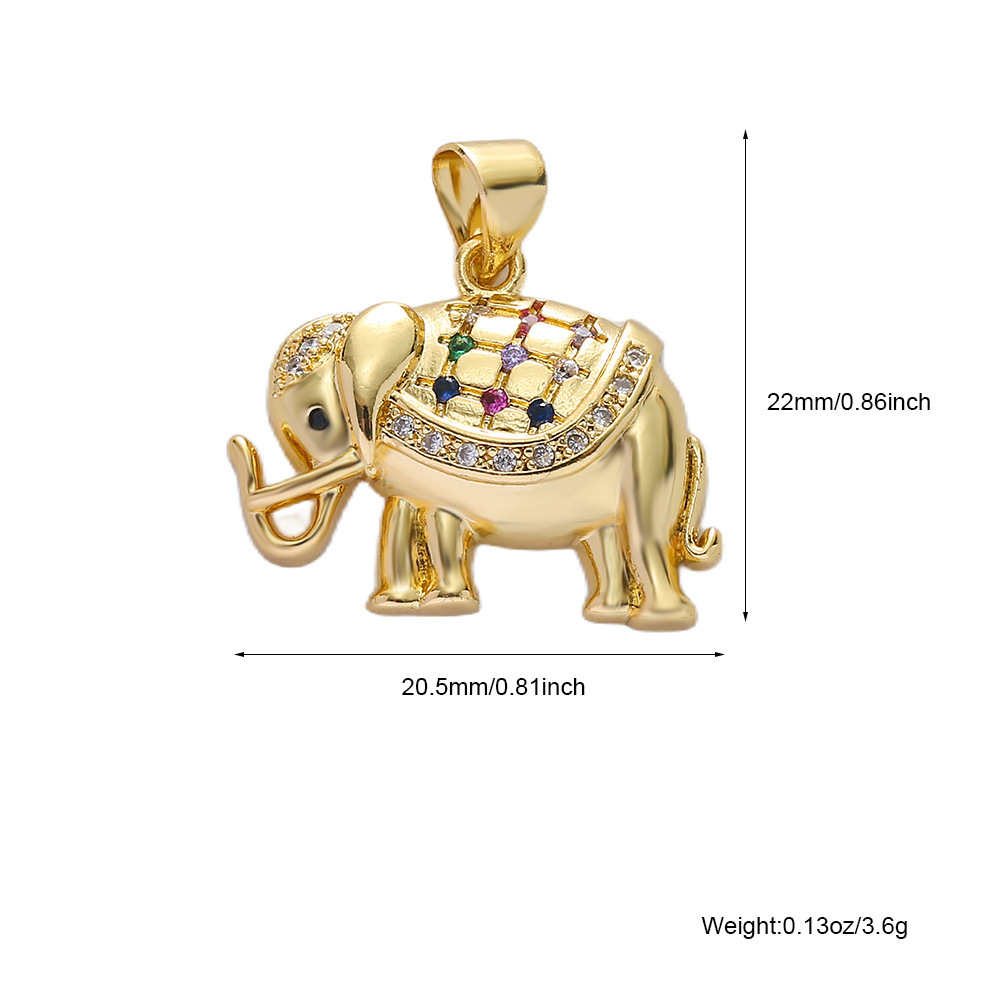 3g Weight Pendant Jewelry Making Type DIY Jewelry Accessories Classification 1 Piece Quantity Copper Material Elephant Pattern All Seasons Season Enamel, Plating Design Classic Style Style 1 Piece Copper Elephant Pendant DIY Jewelry Accessories 6