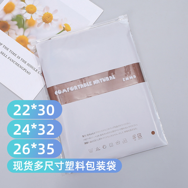 现货多尺寸塑料包装袋半透明PE材质拉链袋家用袜子内裤便捷收纳袋