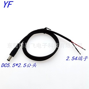 Manufacturer Supplies All-Copper Dc Power Cord Dc5.5 Tuning Fork Straight Male to 2.54 Terminal Cord Led Light Cord