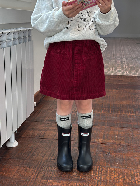 Autumn children's corduroy solid color skirt