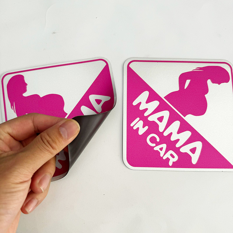 MAMA IN CAR Magnetic Car Sticker, Soft Magnetic Sticker For Pregnant Women In The Car, Car Safety Sign Prompt_voghion.com