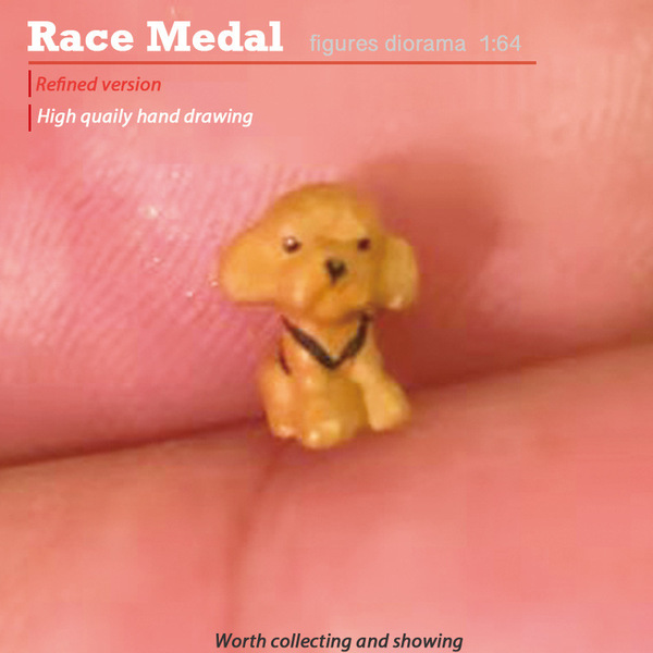 Racemedal1/64 Pet Dog Model Model Model Scenario Carabradi Teddy…