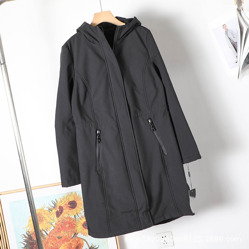 American K'Er~Women's Soft Shell Fleece-Lined Hooded Slim Casual Windproof Windbreaker Jacket 1518