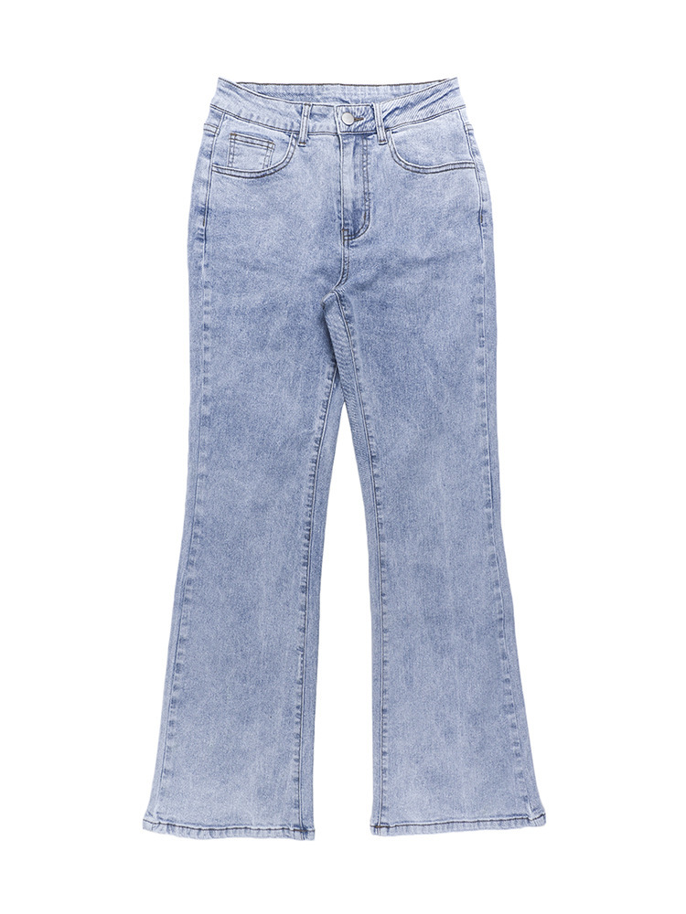 Women's Clothing High Waisted Retro Flared Jeans, Street Style Denim Trousers_ecoleips.com