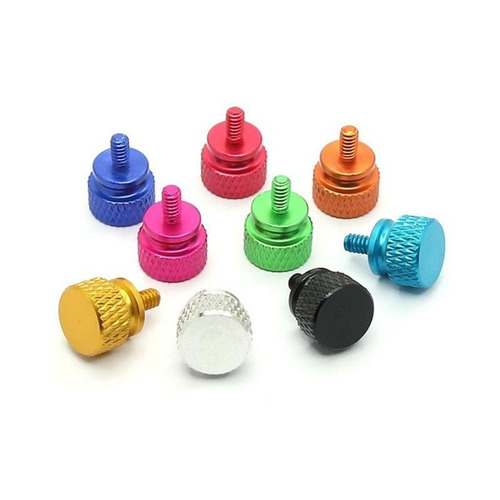 Factory wholesale case screw colorful 6-32 US aluminum alloy socket head cap screw black ribbed rack screw