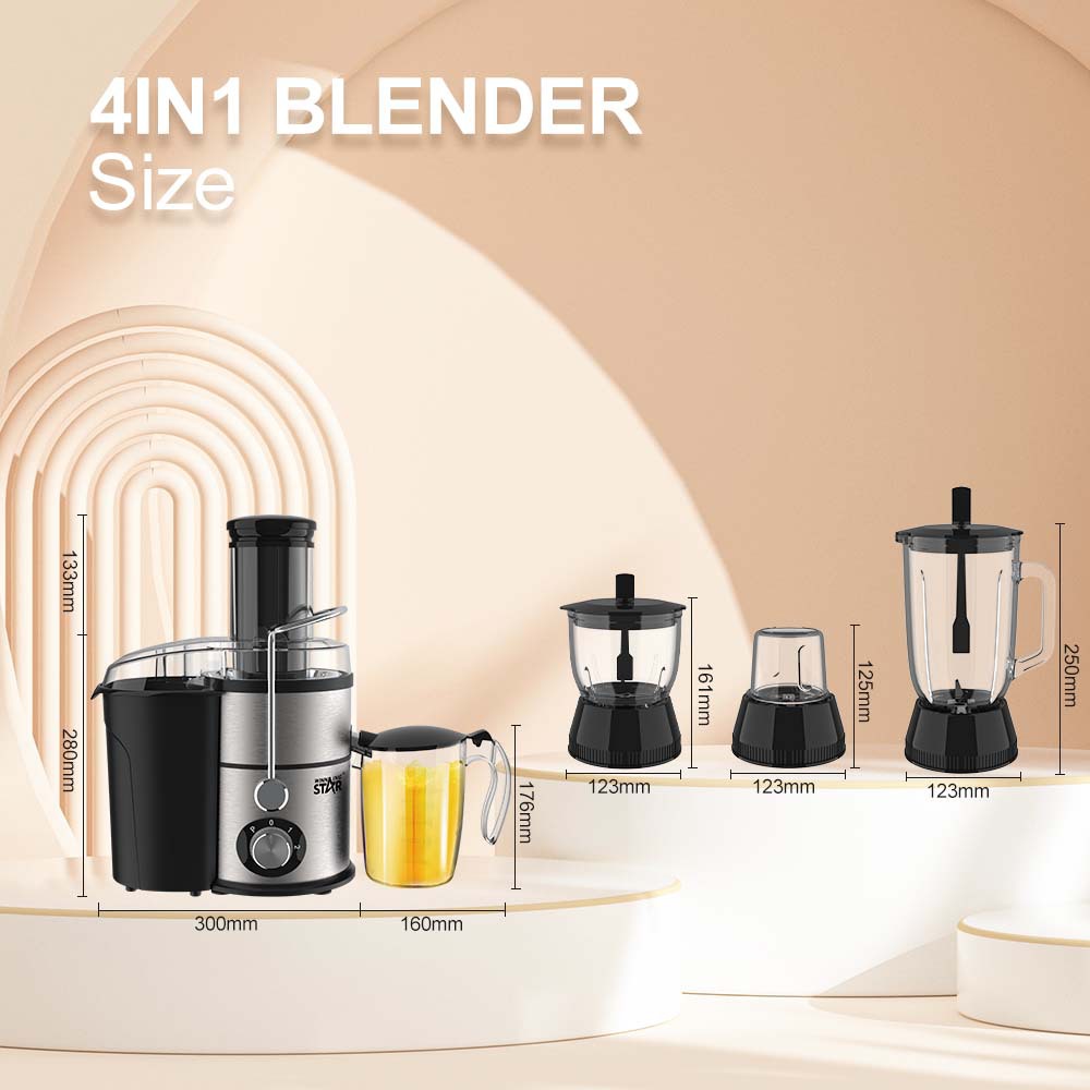 Winning star venta caliente transfronteriza 800W jugo de fruta carne molida molida y mezclada exprimidor multifuncional cuatro en uno