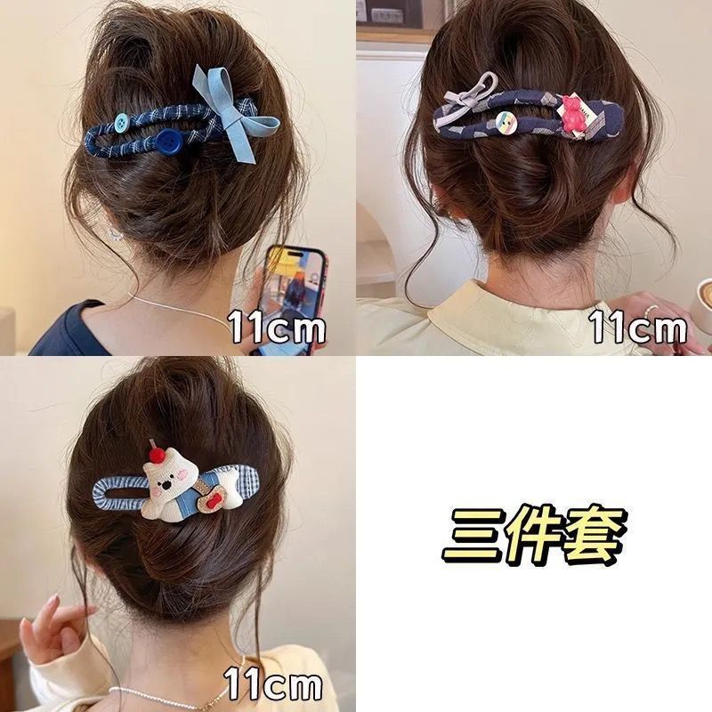 女性の後頭部用のかわいい犬のヘアピン 2025 新しいホットスタイルのハイエンドヘアピンカモノハシクリップ漫画の頭飾り|undefined