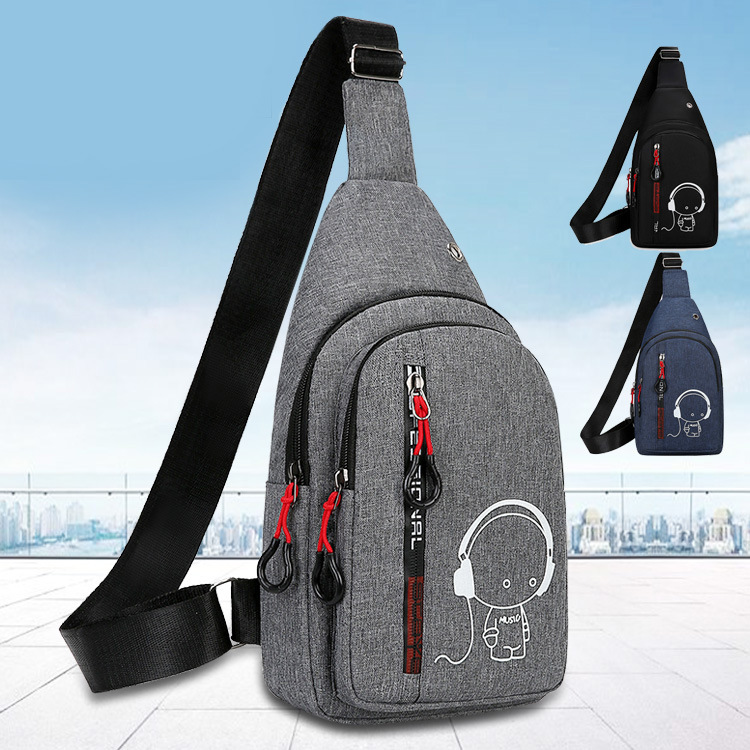Nocturno bolso de pecho para niños para hombres 2025 nueva moda multicapa mochila pequeña mochila casual al aire libre