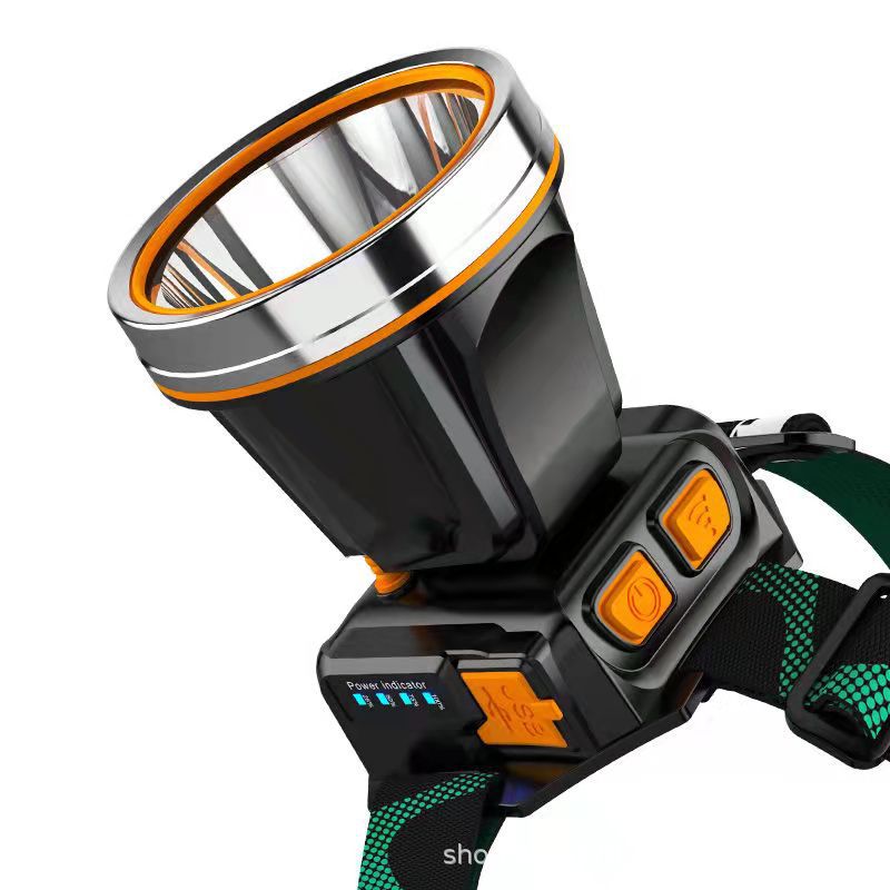 Faro de inducción de carga USB transfronterizo lámpara de minero al aire libre camping pesca salvaje luz fuerte linterna LED patrulla de sitio fabricante