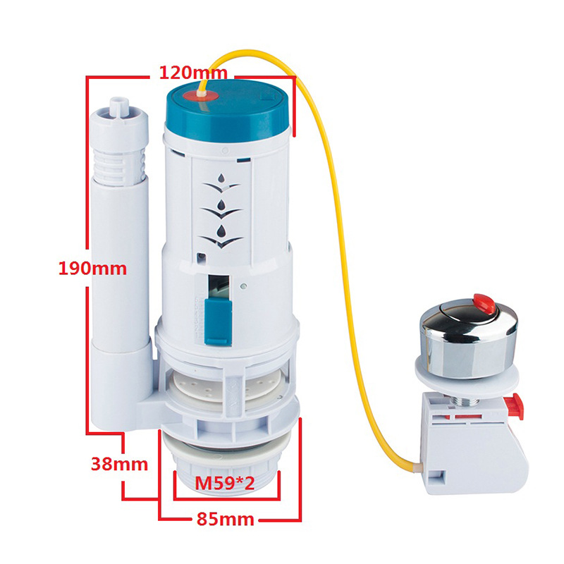 Line controlled split drain valve toilet tank accessories water outlet flush valve new and old style toilet seat accessories