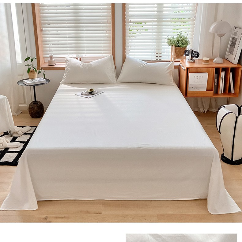 Una sábana de algodón lavado de algodón de una sola pieza de algodón 100 dormitorio de estudiantes edredón individual funda de almohada de tres piezas 3 nuevo estilo