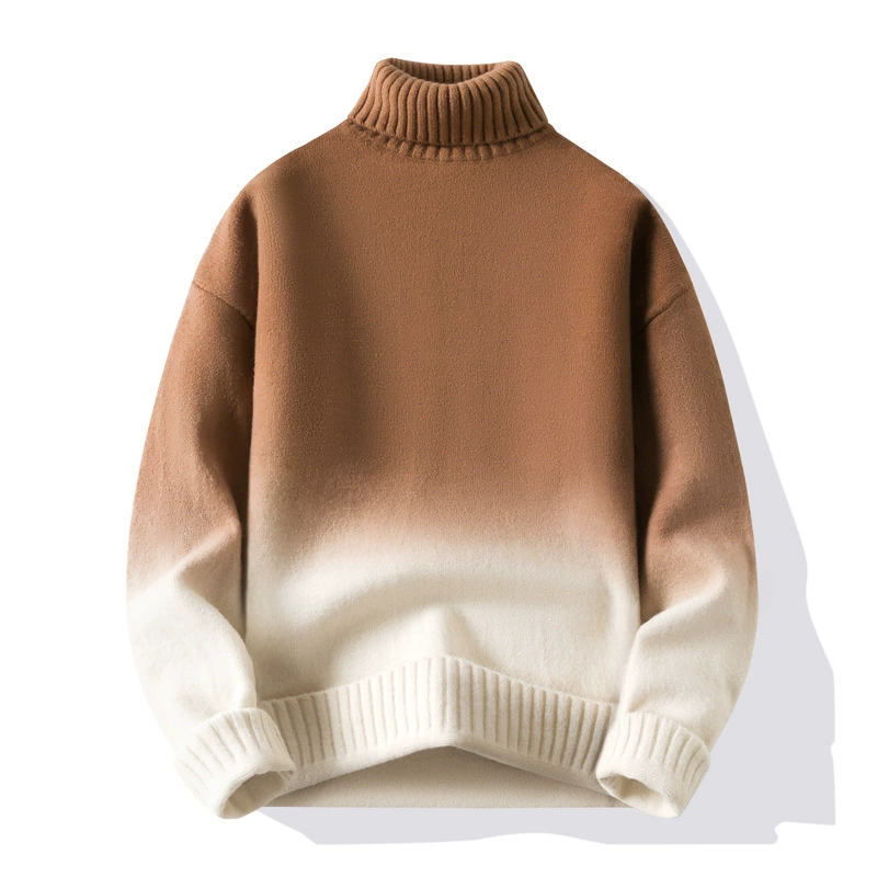 Демисезонный флис-кофточка из пряжи, oversize градиентный дизайн, толстый плюш, длина 60 см