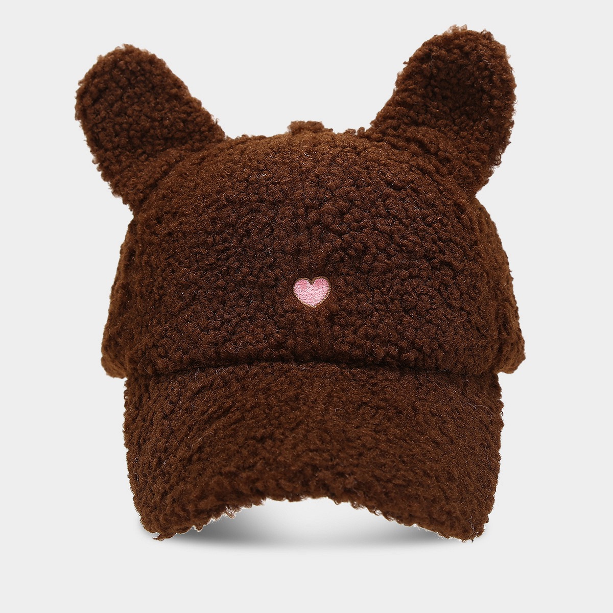 Sombreros mujeres otoño invierno lindo conejo orejas sombrero de peluche de béisbol amor bordado amplio sombrero de boca de pato caliente sombrero para padres e hijos