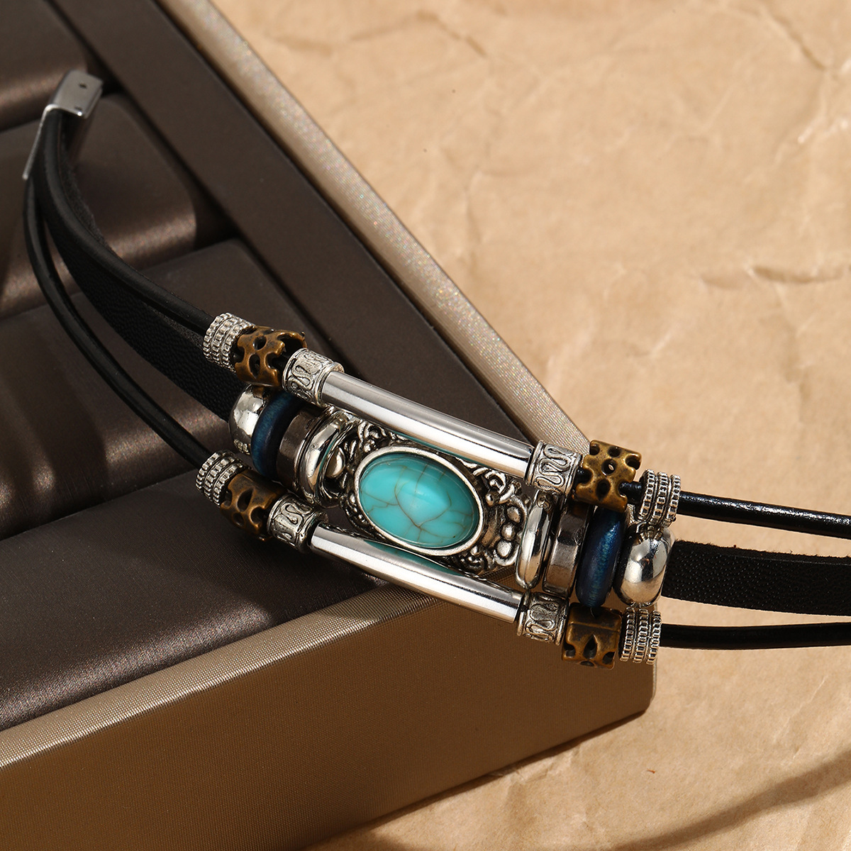 18g Weight December Birthstone Turquoise Inlay Material Bracelets Classification Leather Rope, Leather Chain Material 1 Piece Quantity Casual, Daily, Shopping Occasion Pu Leather Material Oval Pattern Men's Gender Inlay Design Modern Style, Cool Style Style Modern Style Cool Style Oval Pu Leather Inlay December Birthstone Turquoise Men's Bracelets Men Cord & Leather Bracelets 9