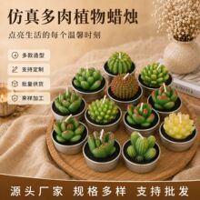 亚马逊淘宝厂家货源批发新款工艺蜡烛表白仿真多肉植物石蜡蜡烛