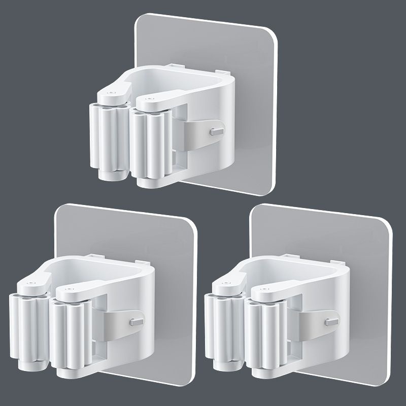 Mop Hook without Drilling Wall Mount Bracket Adhesive Strong Waterproof Wall Clip Bathroom Mop Holder