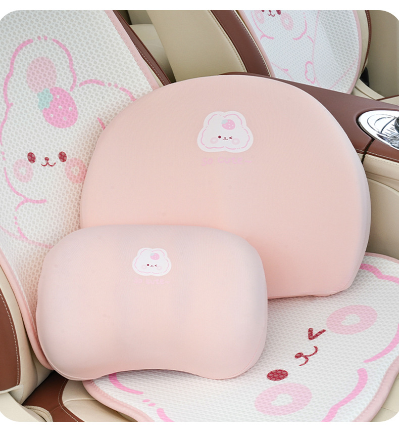 Memory Cotton Car Headrest Waist Strawberry Rabbit Comfortable Car Waist Cushion Waist Protection Four Seasons Universal Car Headrest