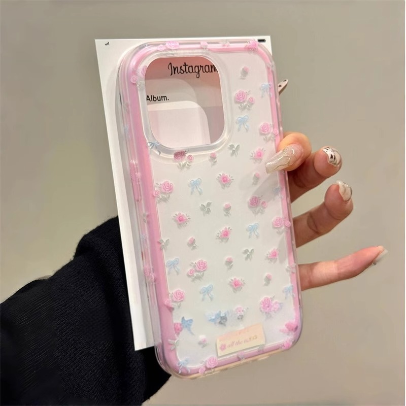 Verano fresco pequeño floral dos en uno para iPhone16 Apple 15ProMax funda para teléfono móvil 14 niña 16PM