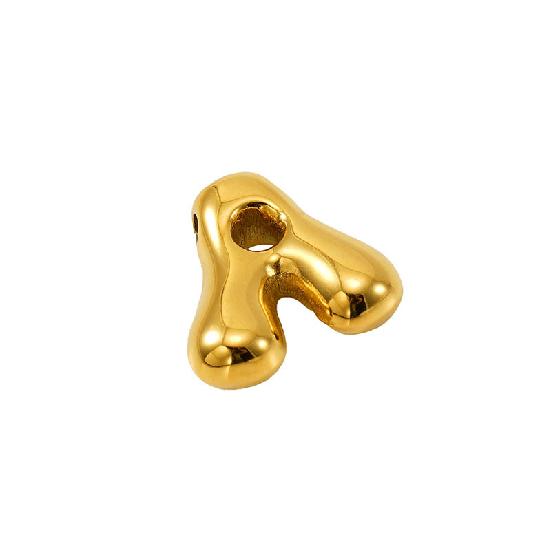 1 Piece Quantity 304 Stainless Steel Material Letter Pattern 1 Piece 17*16mm 304 Stainless Steel 18K Gold Plated Letter DIY Jewelry Accessories Pendant