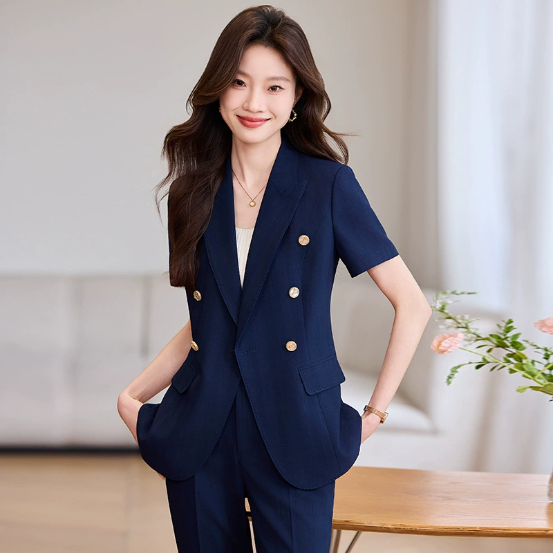 Классический костюм, тонкий летний комплект, модный overall, с коротким рукавом, городской стиль, яркий запоминающийся стиль